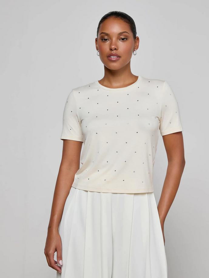 Stormy Short Sleeve Embroidered Crew Neck Tee