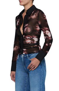 Isola Long Sleeve Mesh Button Up
