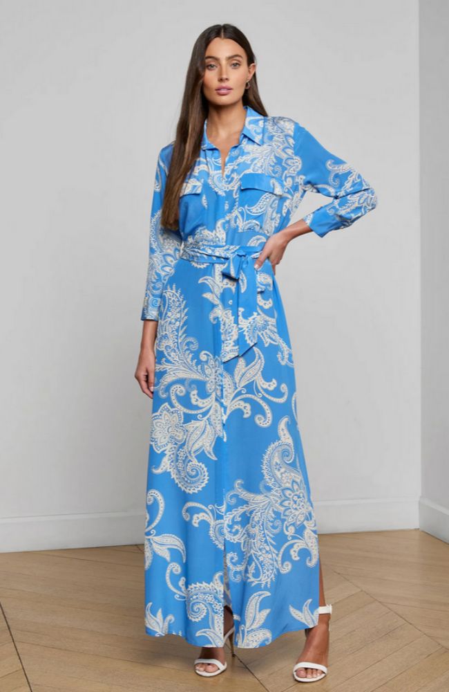 Cameron Shirt Dress in Regatta Paisley