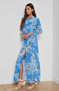 Cameron Shirt Dress in Regatta Paisley