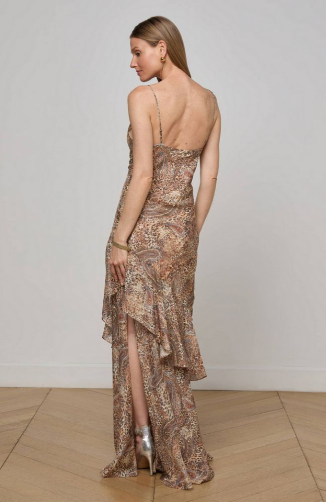 Viola Asymetrical Cowl Neck Gown