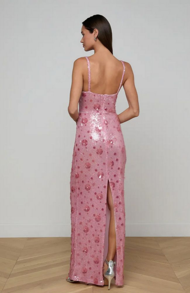 Karma Sequin Maxi Dress in Light Rose