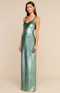 Karma Sequin Maxi Dress in Teal