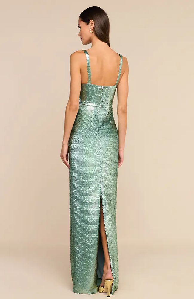 Karma Sequin Maxi Dress in Teal