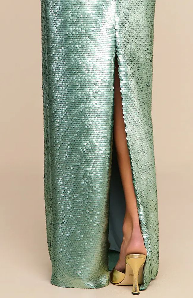 Karma Sequin Maxi Dress in Teal
