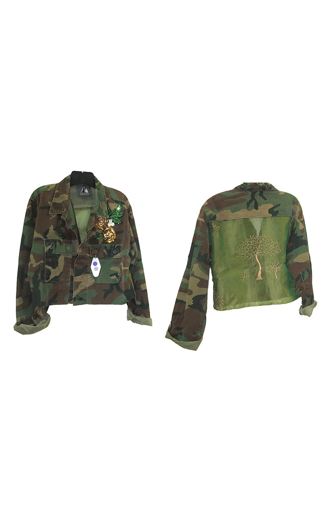 Camo Crop Jkt Sheer Tree 0088