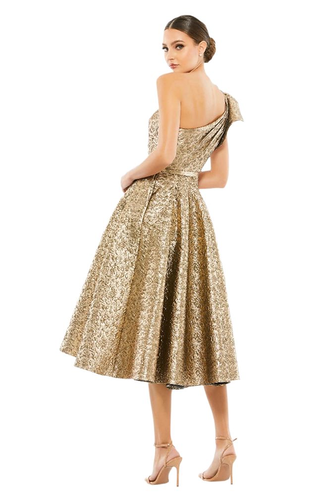 Metallic Ruffled A Line Dress