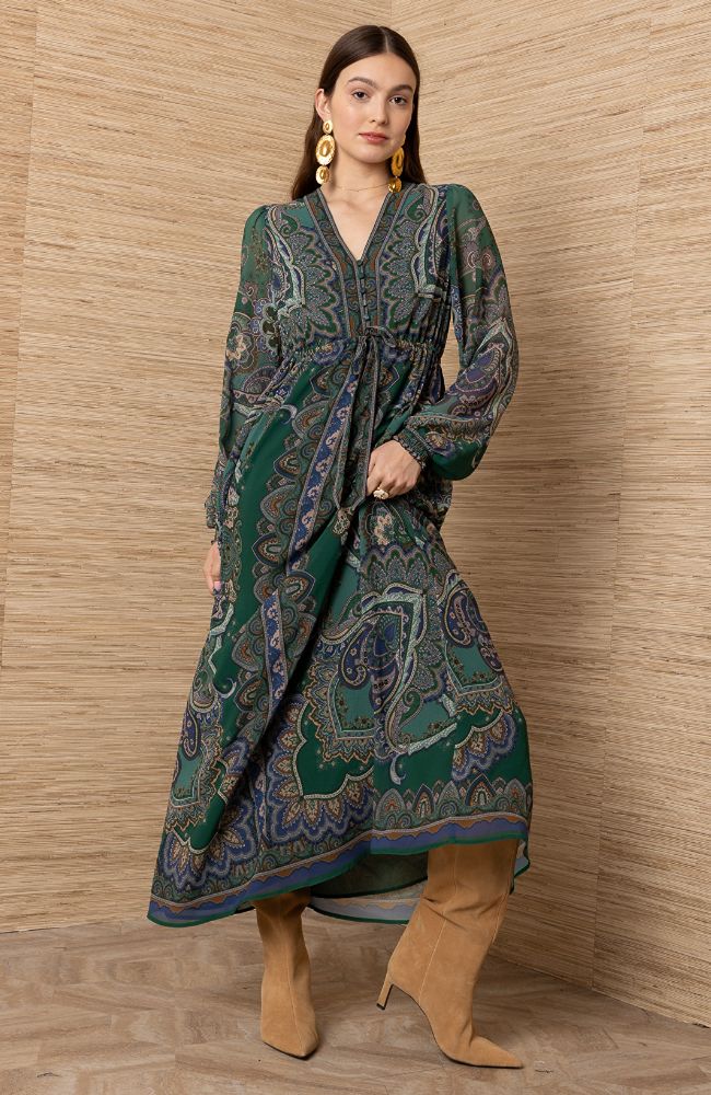 Georgina Dress in Emerald
