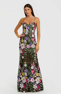 Floral Emb Bustier Gown
