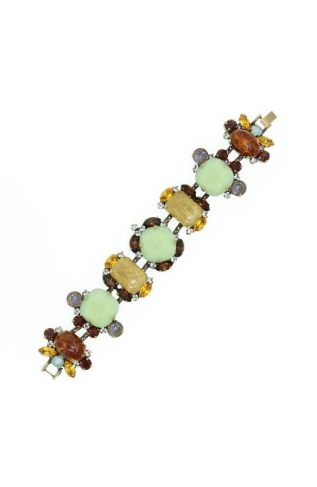 Mint Yellow Red Gem Bracelet
