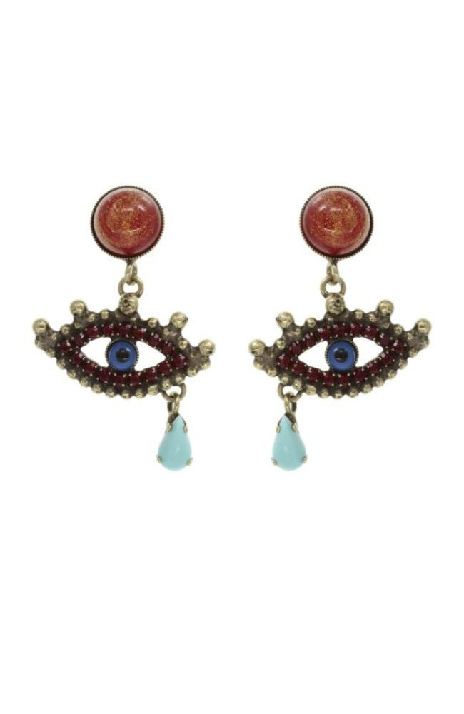 Eye Lt Blue Drop Earrings