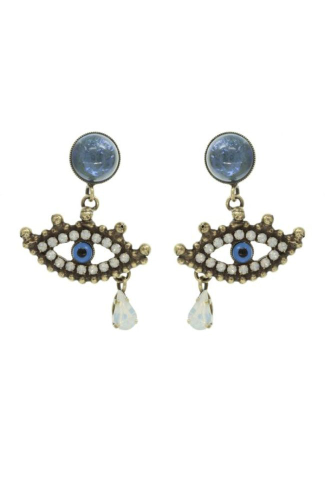 Eye Clear Drop Earrings