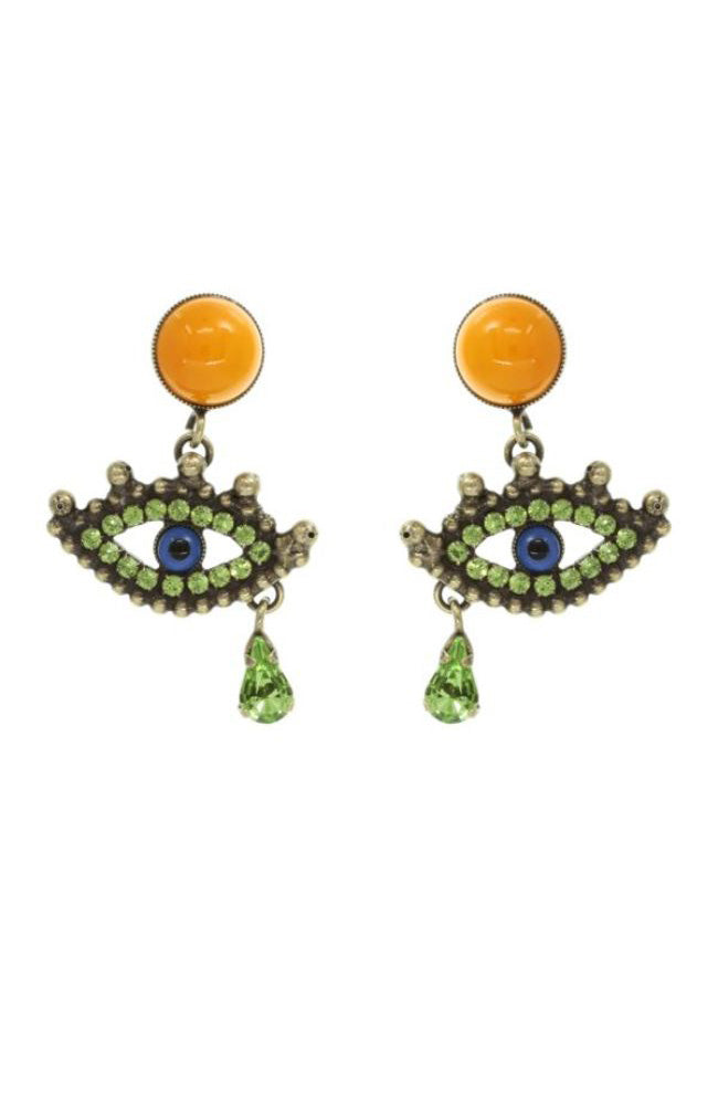 Eye Green Drop Earrings