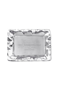 Vento Rectangular Engraved Tray "Good Friends. Good Wine. Good Times."