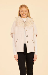 Faux Fur Trim Cardigan