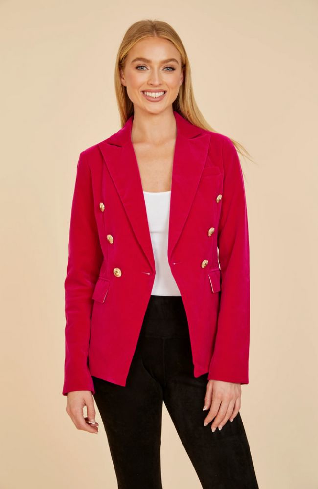 Double Breasted Velvet Blazer
