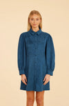 Faux Suede Dress Steel Blue  shoprodeodrive