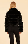 Paneled Faux Fur Cropped Jacket