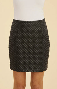 Vegan Leather Quilted Skirt