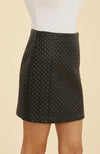 Vegan Leather Quilted Skirt