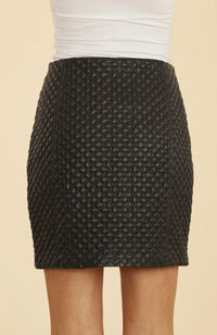 Vegan Leather Quilted Skirt