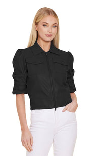 Vegan Leather SS Double Zip Jacket