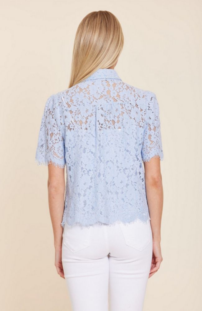 Floral Lace Pearl Button Blouse