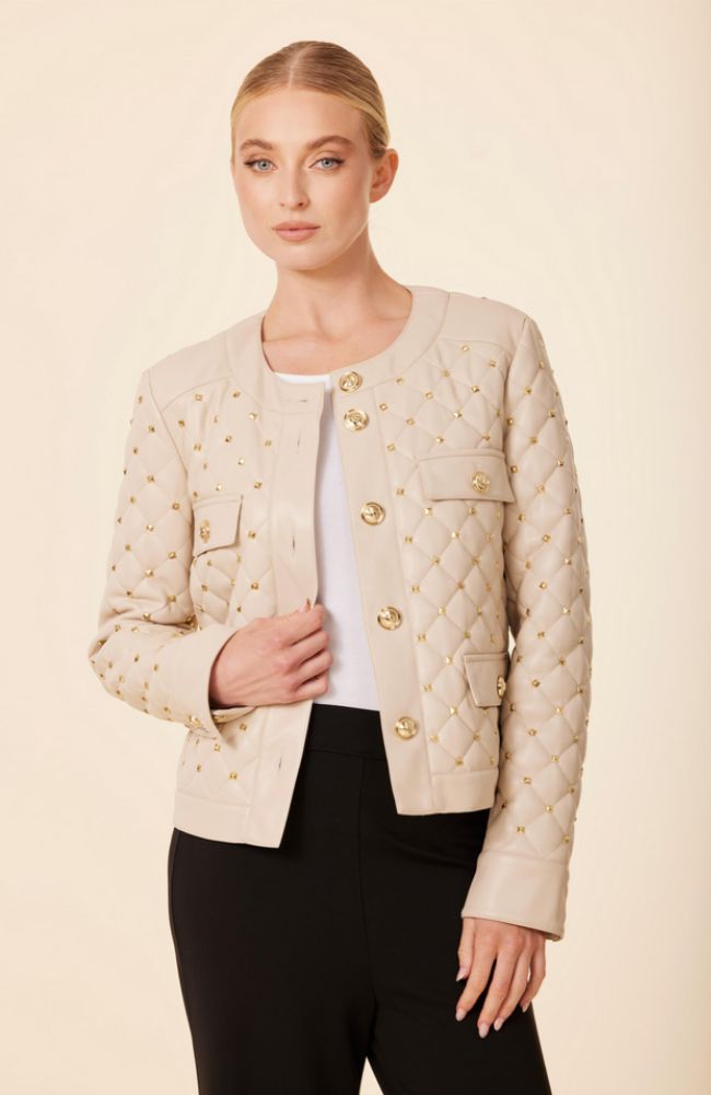 Vegan Leather Parisian Jacket with Studs