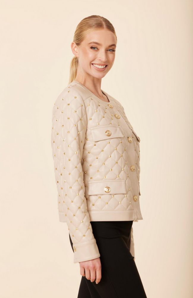 Vegan Leather Parisian Jacket with Studs