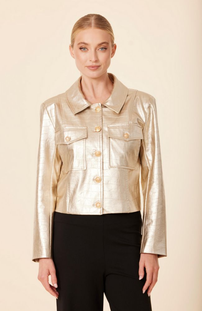 Vegan Leather Croc Jacket