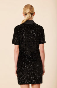 Sequin Polo Short Sleeve Dress