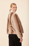 Faux Mink Pearl Embellished Jacket