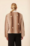 Faux Mink Pearl Embellished Jacket