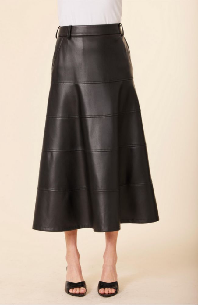 Vegan Leather Full Long Skirt