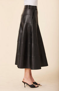 Vegan Leather Full Long Skirt