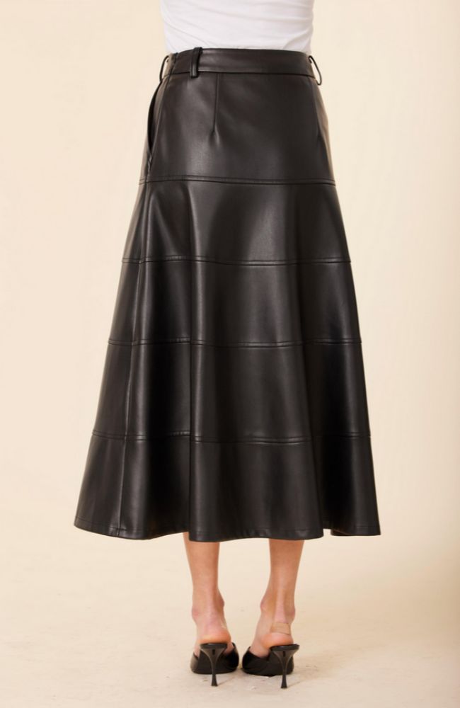 Vegan Leather Full Long Skirt