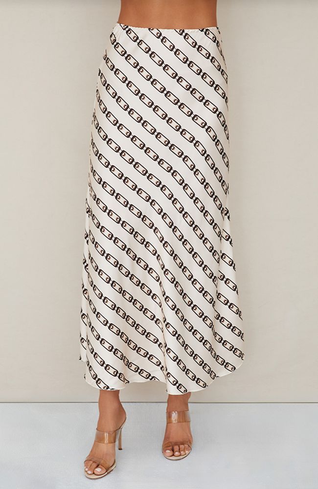 Chain Link Print Maxi Skirt