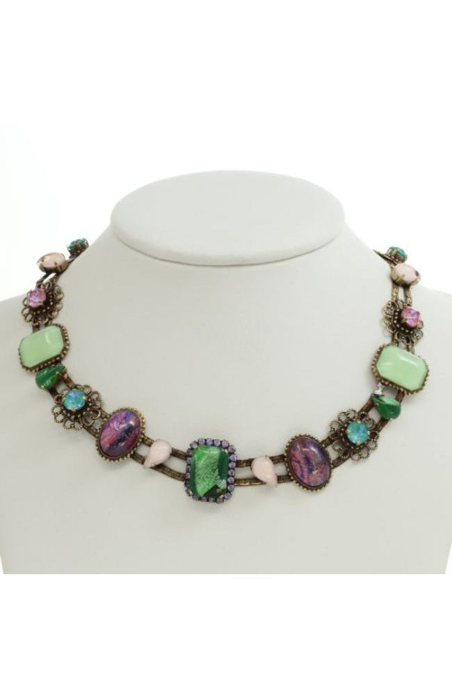 Lilac Green Gems Necklace