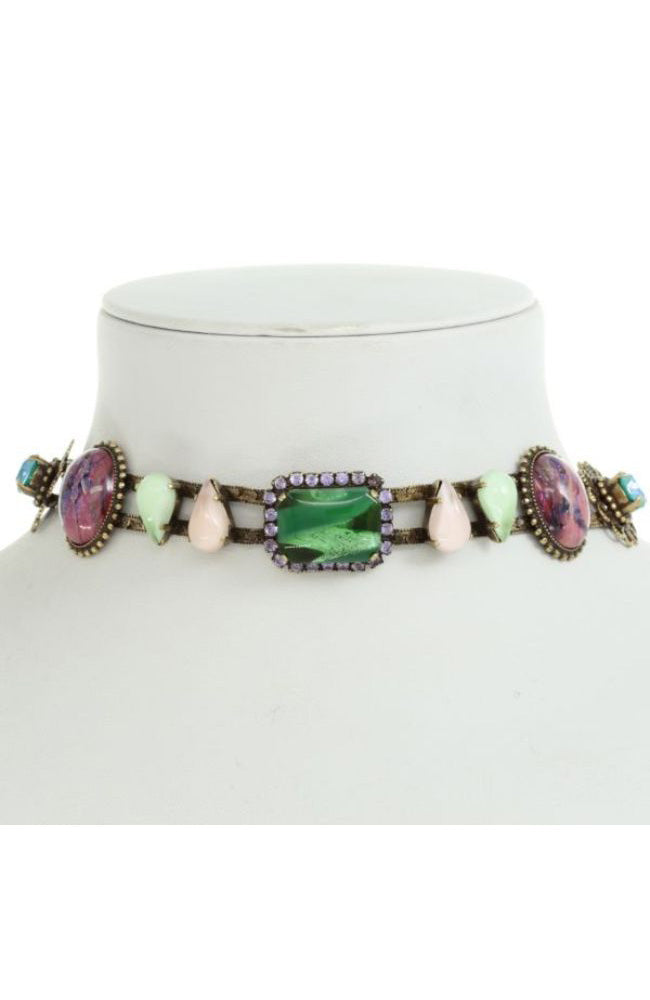 Lilac Green Gems Choker