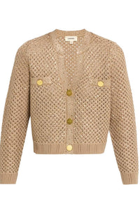 Blanca Sequin Crop Cardi in Dark Cappucino