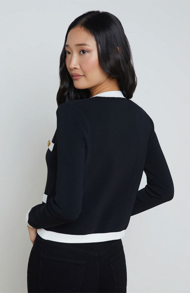 Estefania with Contrast Trim Cardigan
