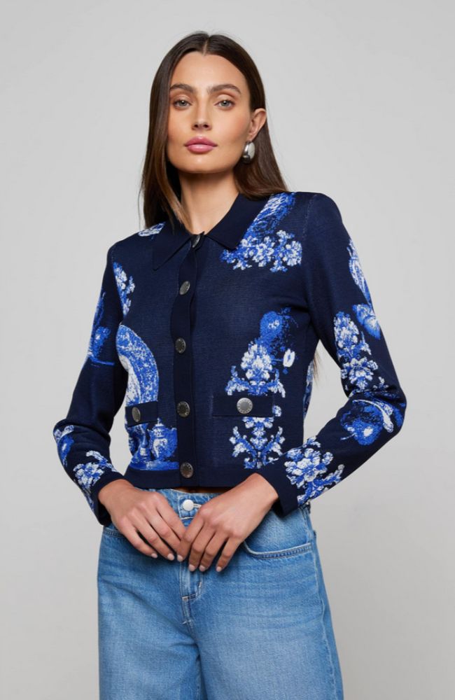 Osiris Jacquard Collared Cardi