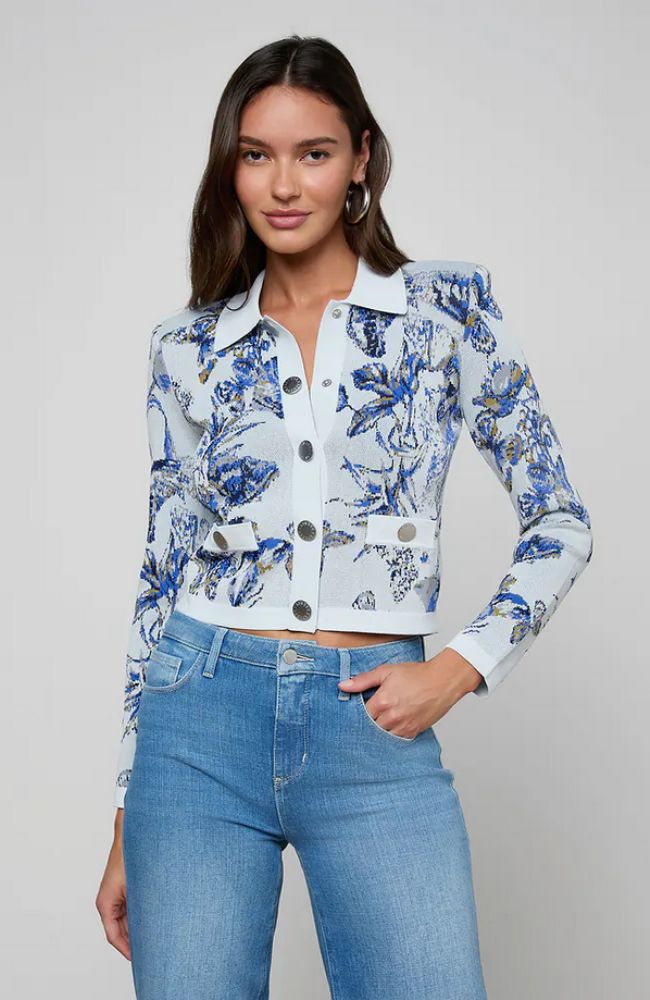 Osiris Jacquard Collared Cardigan