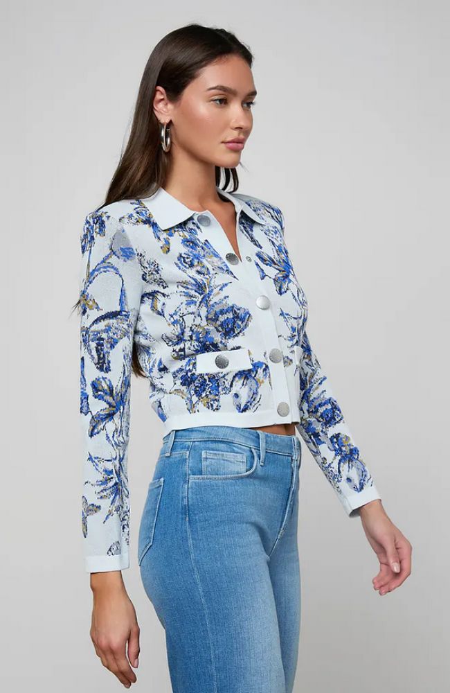 Osiris Jacquard Collared Cardigan