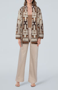 Jair Jacquard Fringe Cardi