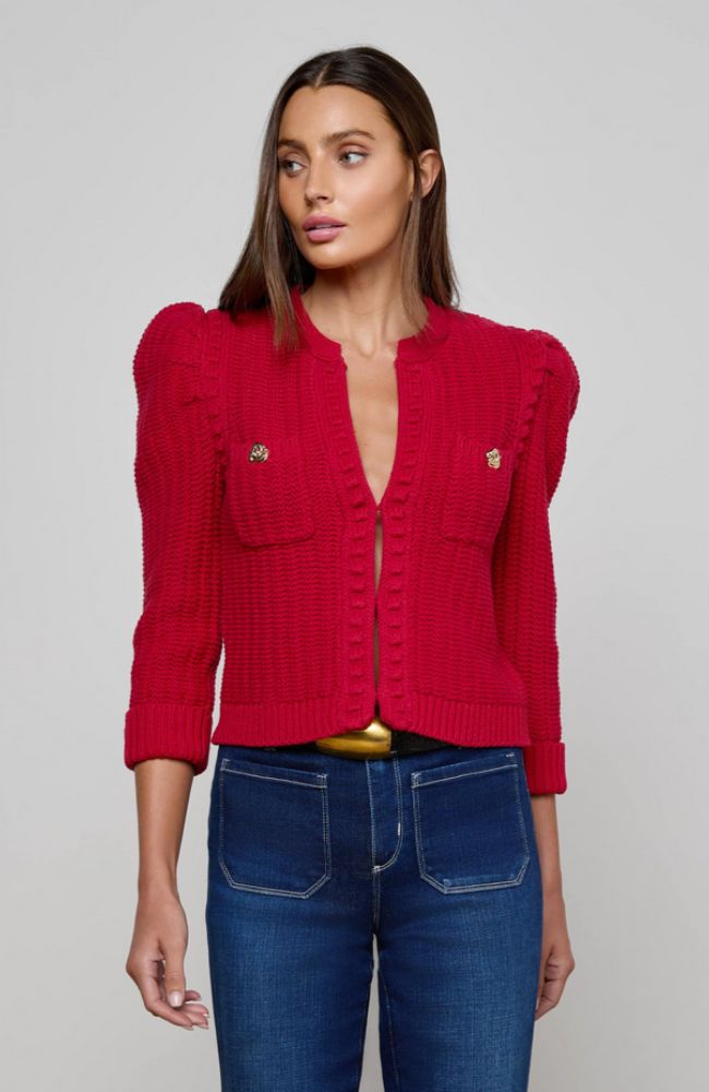 Delli Crop Textured Cardigan