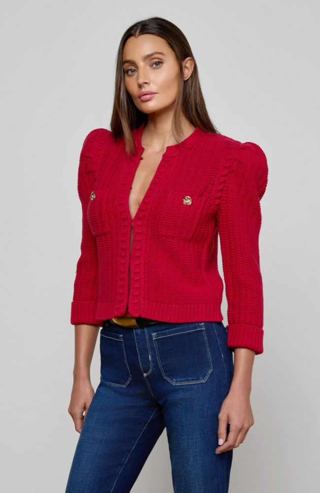 Delli Crop Textured Cardigan