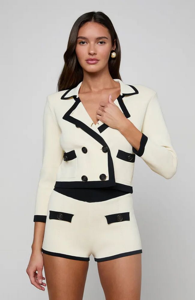 Janu Contrast Trim Knit Jacket