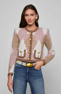 Siobhan Fuzzy Argyle Cardigan