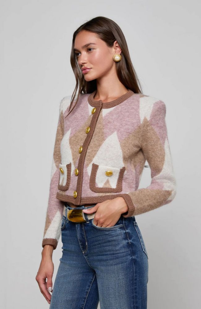 Siobhan Fuzzy Argyle Cardigan